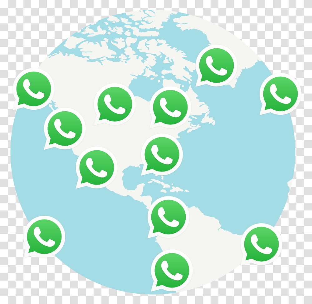 Whatsapp Users Connected Around A Globe Circle, Astronomy, Food, Egg, Outer Space Transparent Png