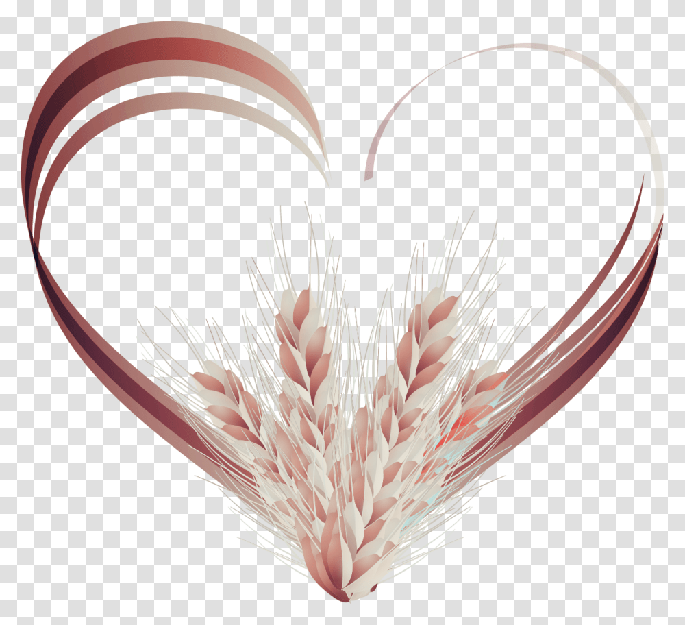Wheat Stalk Clipart Love Background Heart Vector, Ornament, Pattern, Fractal Transparent Png