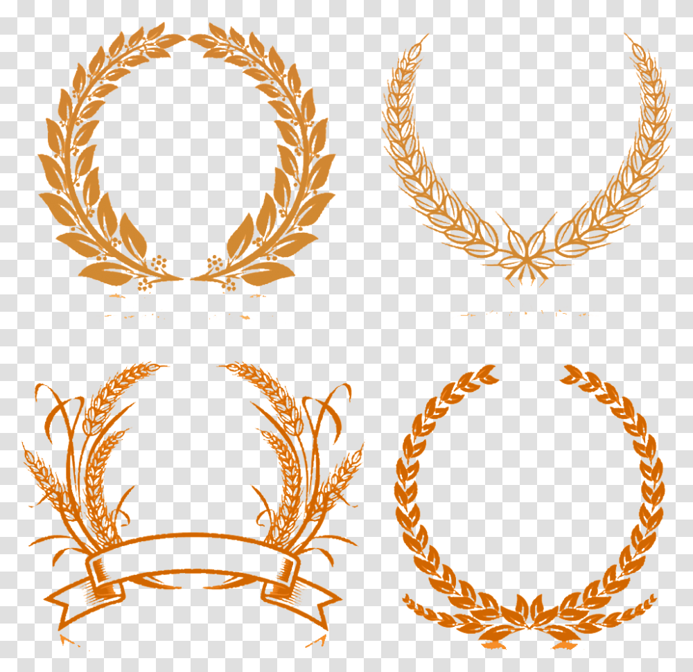 Wheat Vector Round Laurel Wreath Crown, Emblem, Jewelry, Accessories Transparent Png