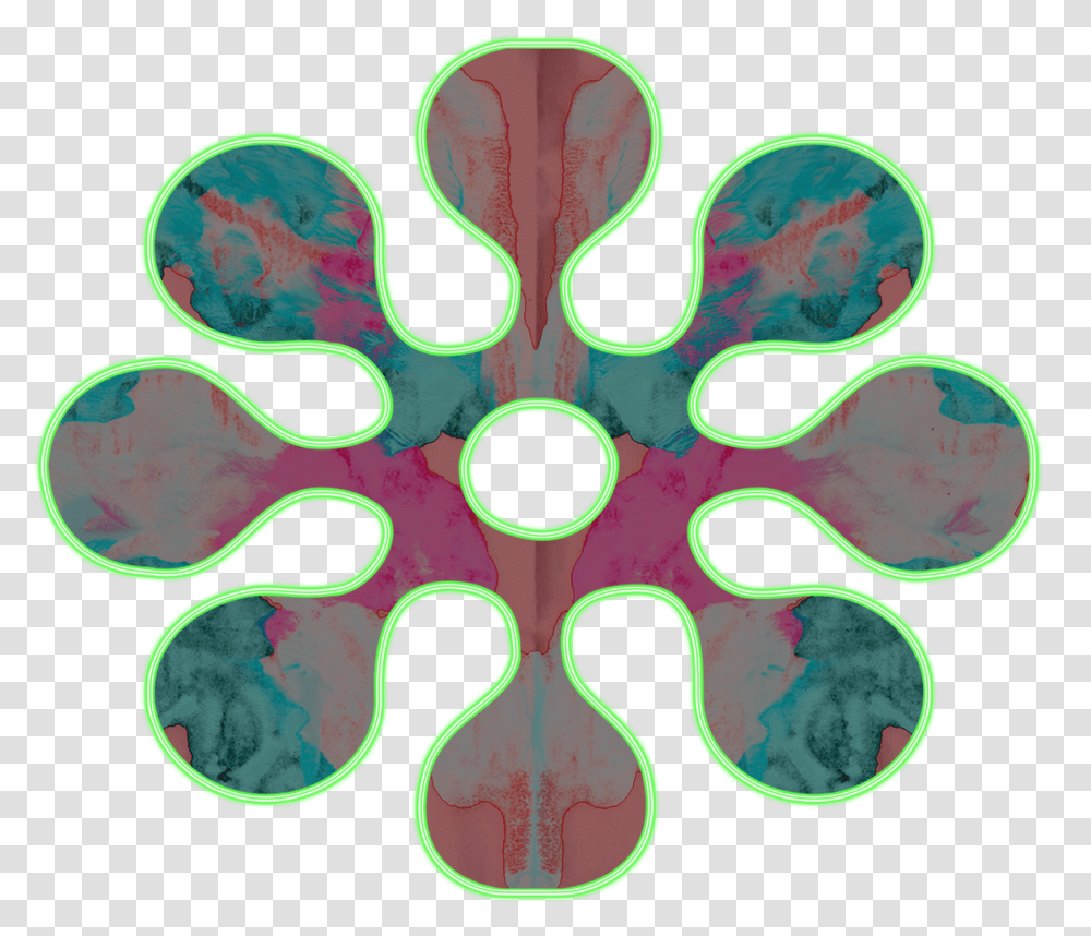 Wheel Flowe Neon Green Border Boston Treepods, Pattern, Ornament, Fractal, Sunglasses Transparent Png