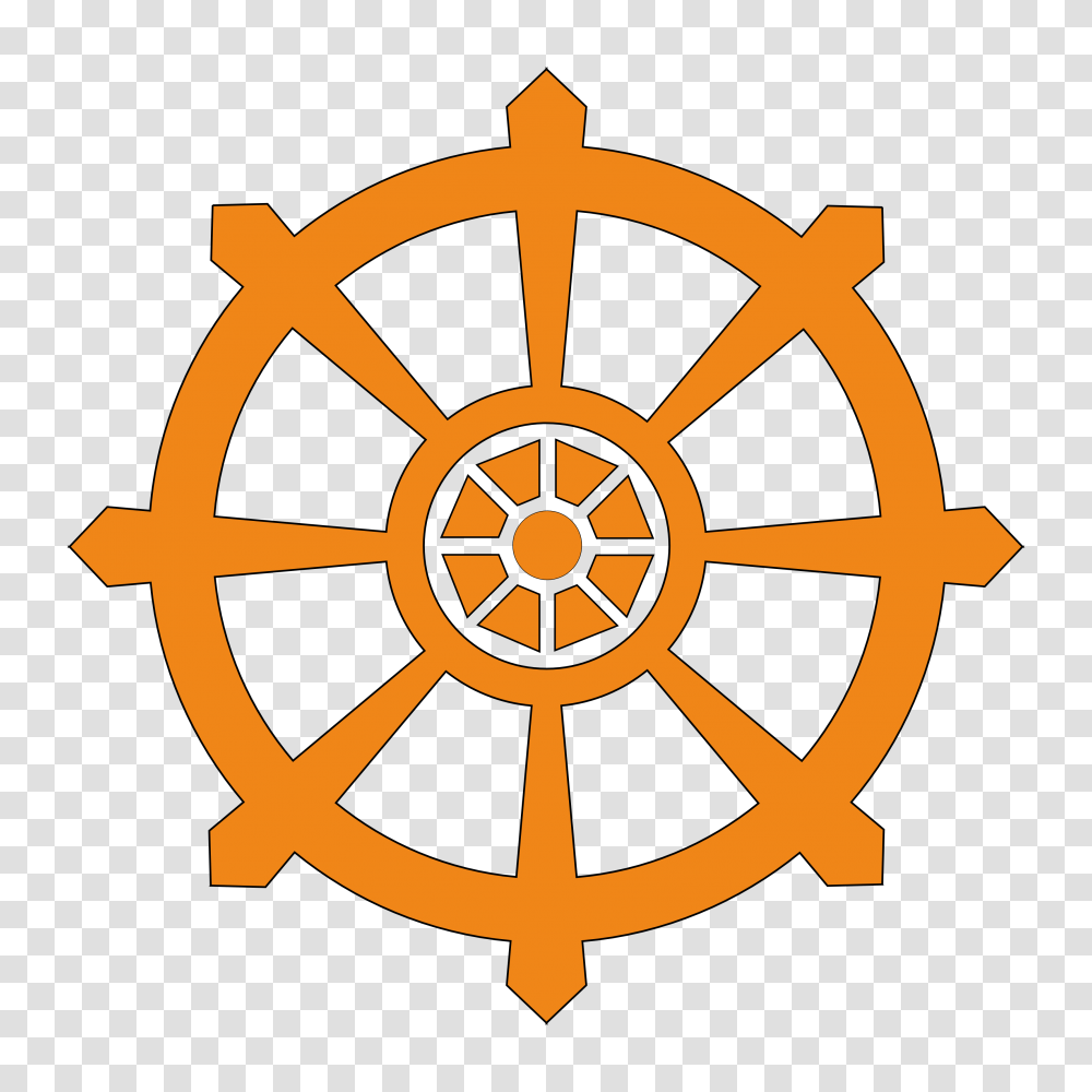 Wheel Of Dharma Clipart, Logo, Trademark, Bulldozer Transparent Png