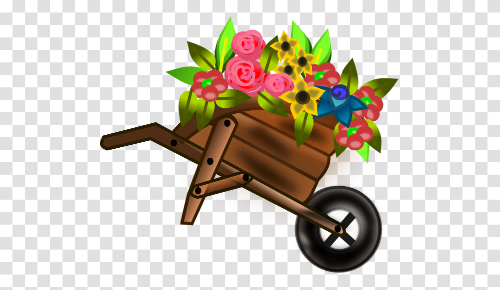 Wheelbarrow Of Flowers Svg Clip Arts Flower Wheelbarrow Clipart, Transportation, Vehicle, Toy, Birthday Cake Transparent Png