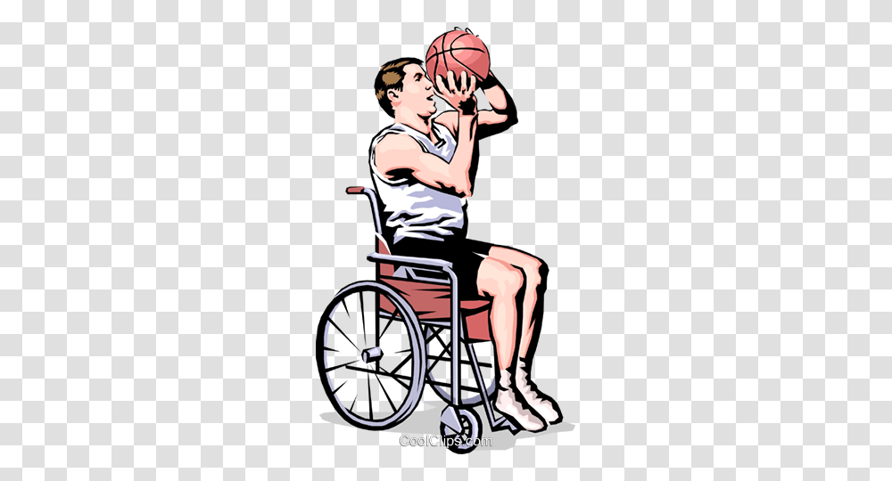 Wheelchair Basketball Player Shooting Royalty Free Vector Clip Art, Furniture, Machine, Person, Human Transparent Png