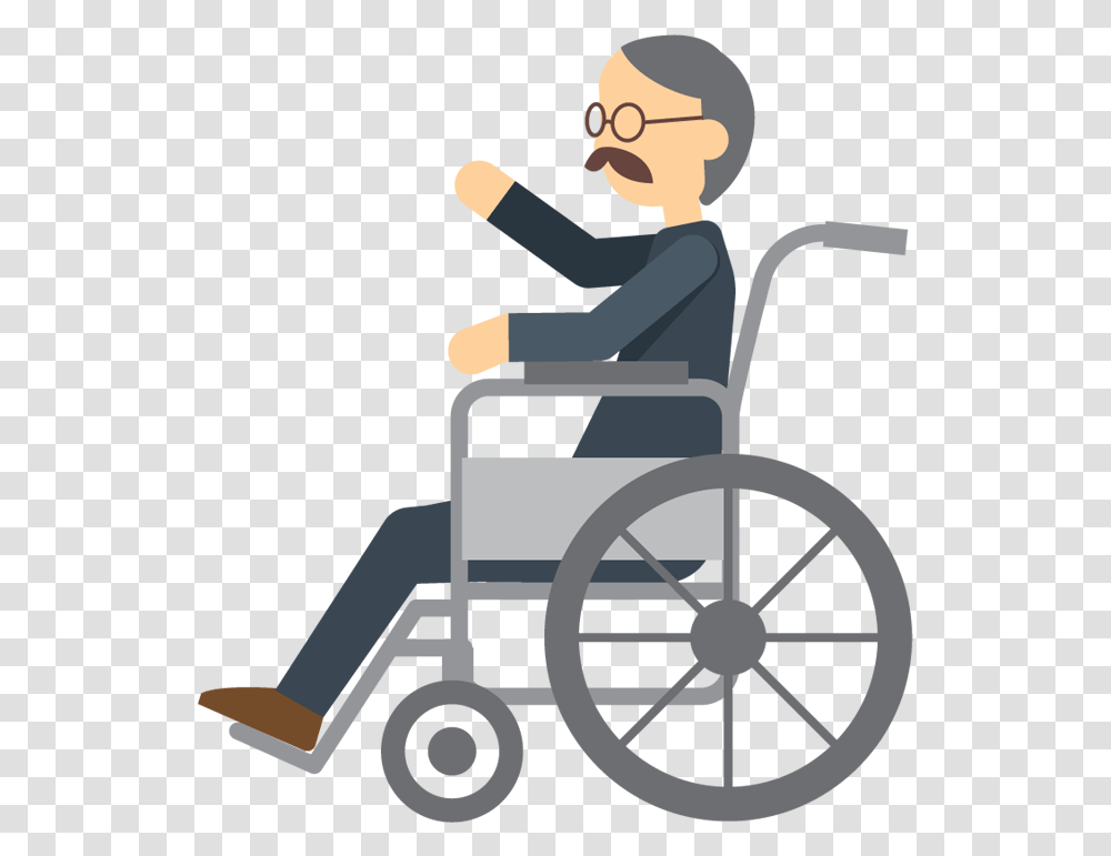 Wheelchair Cartoon Man In A Wheelchair, Furniture, Machine, Lawn Mower, Tool Transparent Png