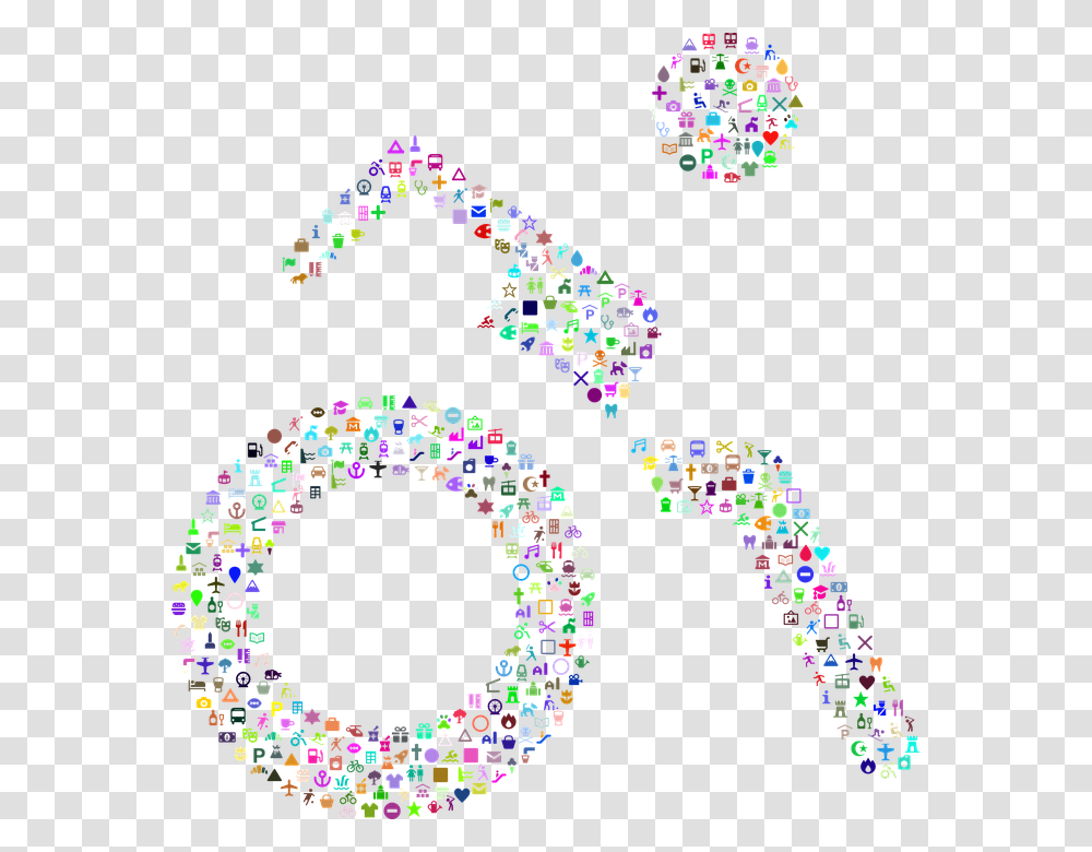 Wheelchair Disabled Disability Icons Set Symbols Circle, Number, Pattern, Bracelet Transparent Png