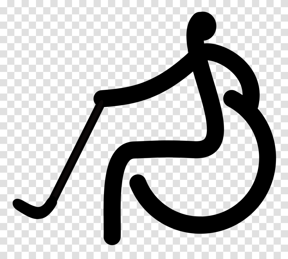 Wheelchair Hockey Pictogram, Gray, Stick Transparent Png