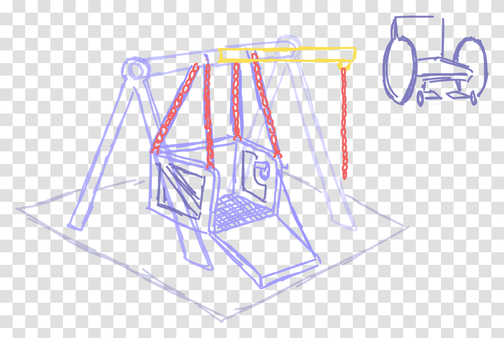 Wheelchair Swing Sketch Cartoons Wheelchair Swing Sketch, Construction Crane, Toy, Play Area, Playground Transparent Png