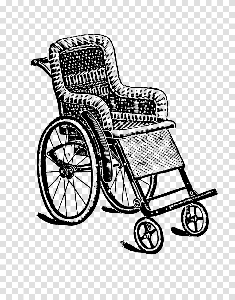 Wheelchair Victorian Era Free Vintage Clip Art Free Vintage, Furniture, Machine Transparent Png
