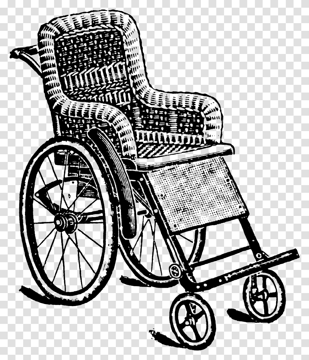 Wheelchair Victorian Era Free Vintage Clip Art, Gray, World Of Warcraft Transparent Png