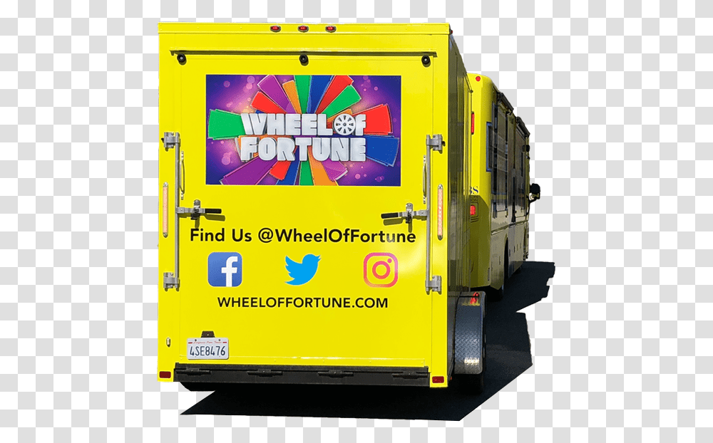 Wheelmobile Find Us Wheeloffortune Commercial Vehicle, Truck, Transportation, Van, Ambulance Transparent Png