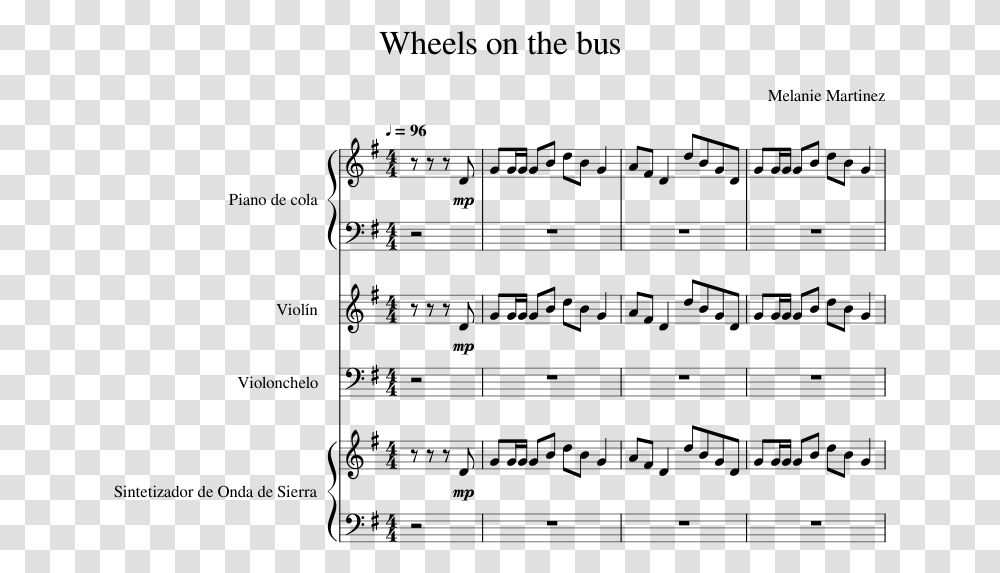 Wheels On The Bus Melanie Martinez Piano Sheet Music, Gray, World Of Warcraft Transparent Png