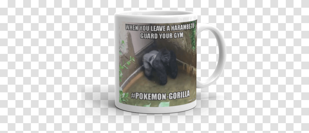 When You Leave A Harambe To Guard Your Gym Pokemon Gorilla, Coffee Cup, Box, Espresso, Beverage Transparent Png