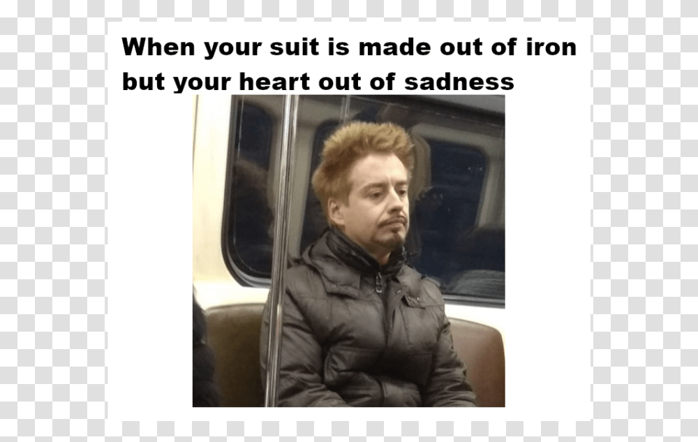 When Your Suit Is Made Out Of Iron But Your Heart Out Great Value Tony Stark, Person, Jacket, Coat Transparent Png