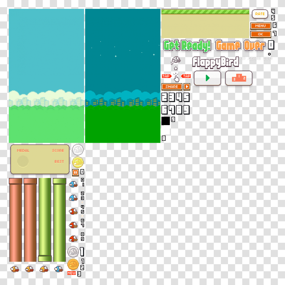 Where Can I See Red Tubes Instead Of Green Ones In Flappy Flappy Bird Sprite Sheet, Super Mario Transparent Png