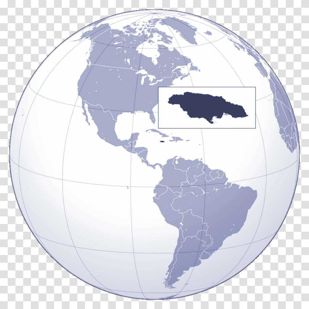 Where Is Jamaica Located Large Map Orthographic Projection Of Cuba, Outer Space, Astronomy, Universe, Planet Transparent Png
