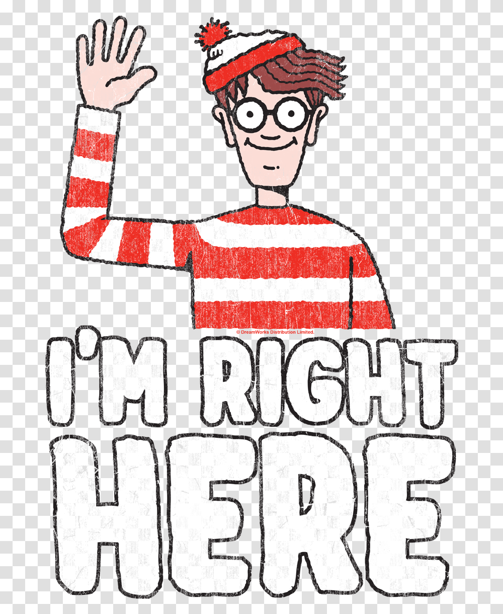 Where's Waldo Im Right Here Men's Ringer Wheres Wally, Poster, Advertisement, Performer Transparent Png