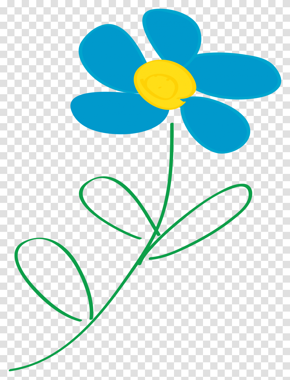 Whimsical Blue Flower Icons, Floral Design, Pattern Transparent Png