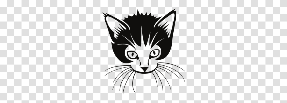 Whiskers Clipart Black And White, Animal, Mammal, Pet, Cat Transparent Png