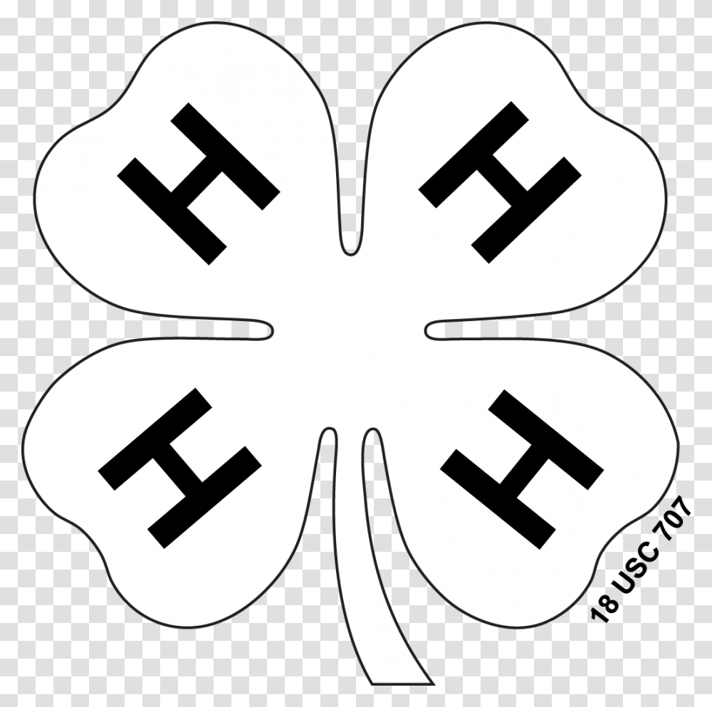White 4 H Clover Background, Stencil, First Aid, Hand Transparent Png