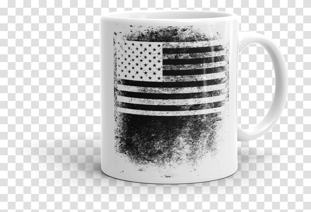 White American Flag Coffee Mug With Black And Flag Of The United States, Coffee Cup, Milk, Beverage, Drink Transparent Png