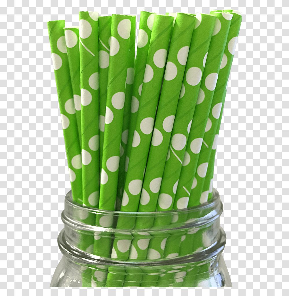 White And Pink Polka Dot Paper Straw, Texture, Green, Birthday Cake, Dessert Transparent Png