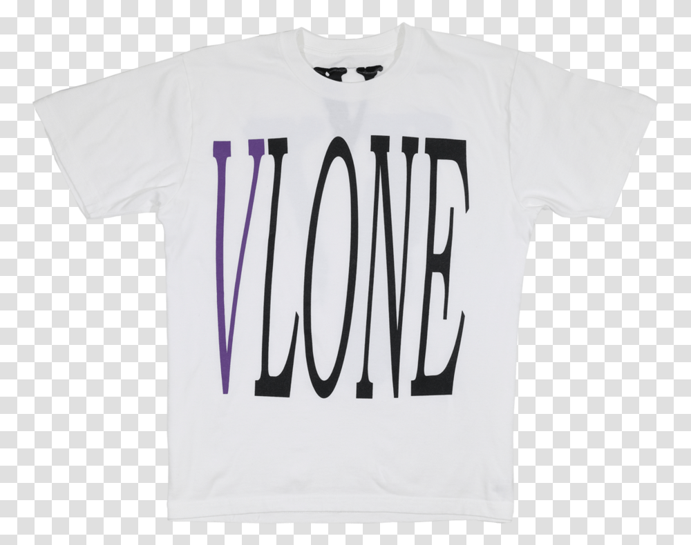White And Purple Vlone Shirt Vlone, Clothing, Apparel, T-Shirt, Text Transparent Png