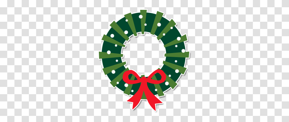 White And Red Christmas Cartoon, Wreath Transparent Png