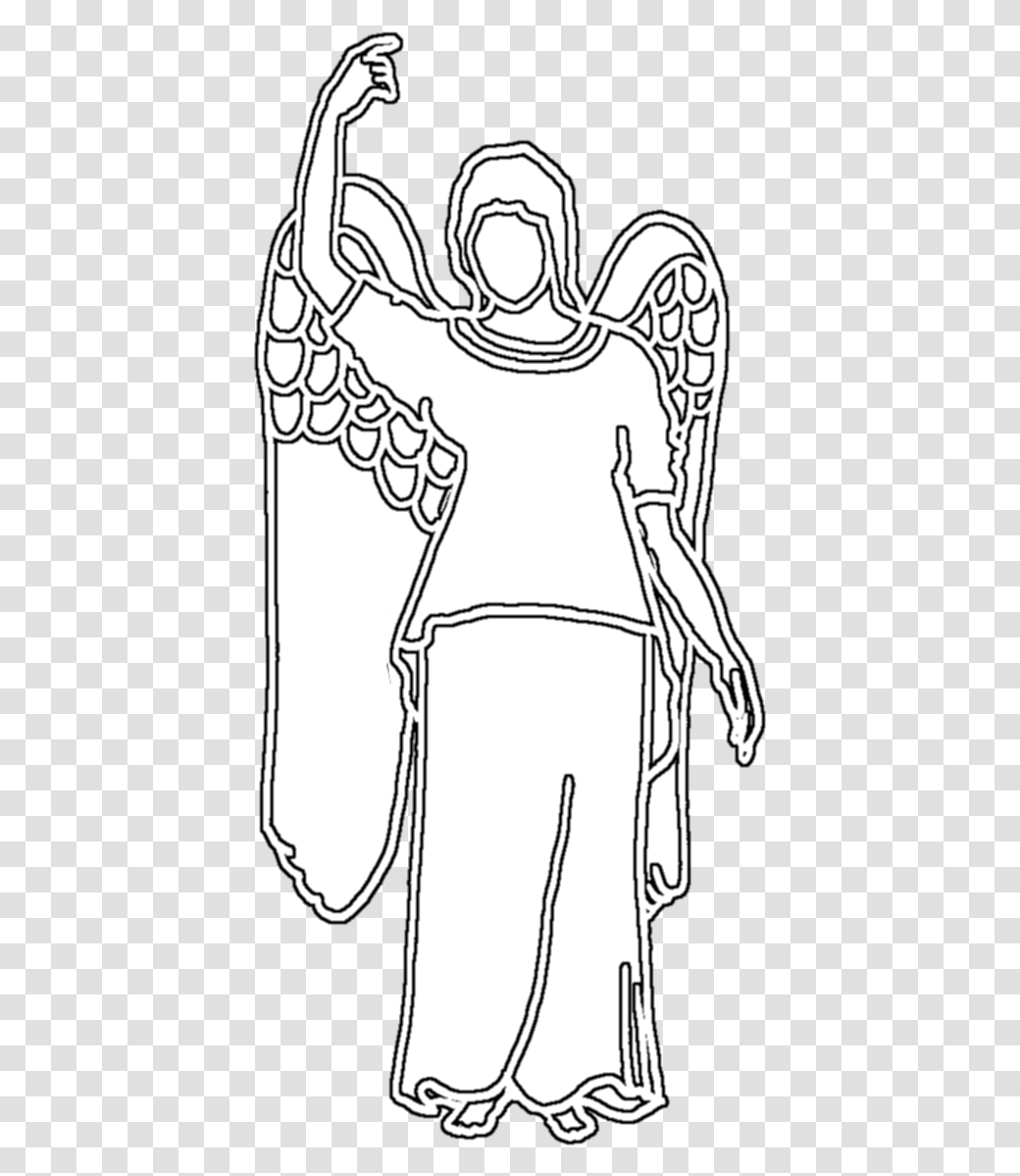 White Angel Silhouette, Drawing, Sketch, Archangel Transparent Png