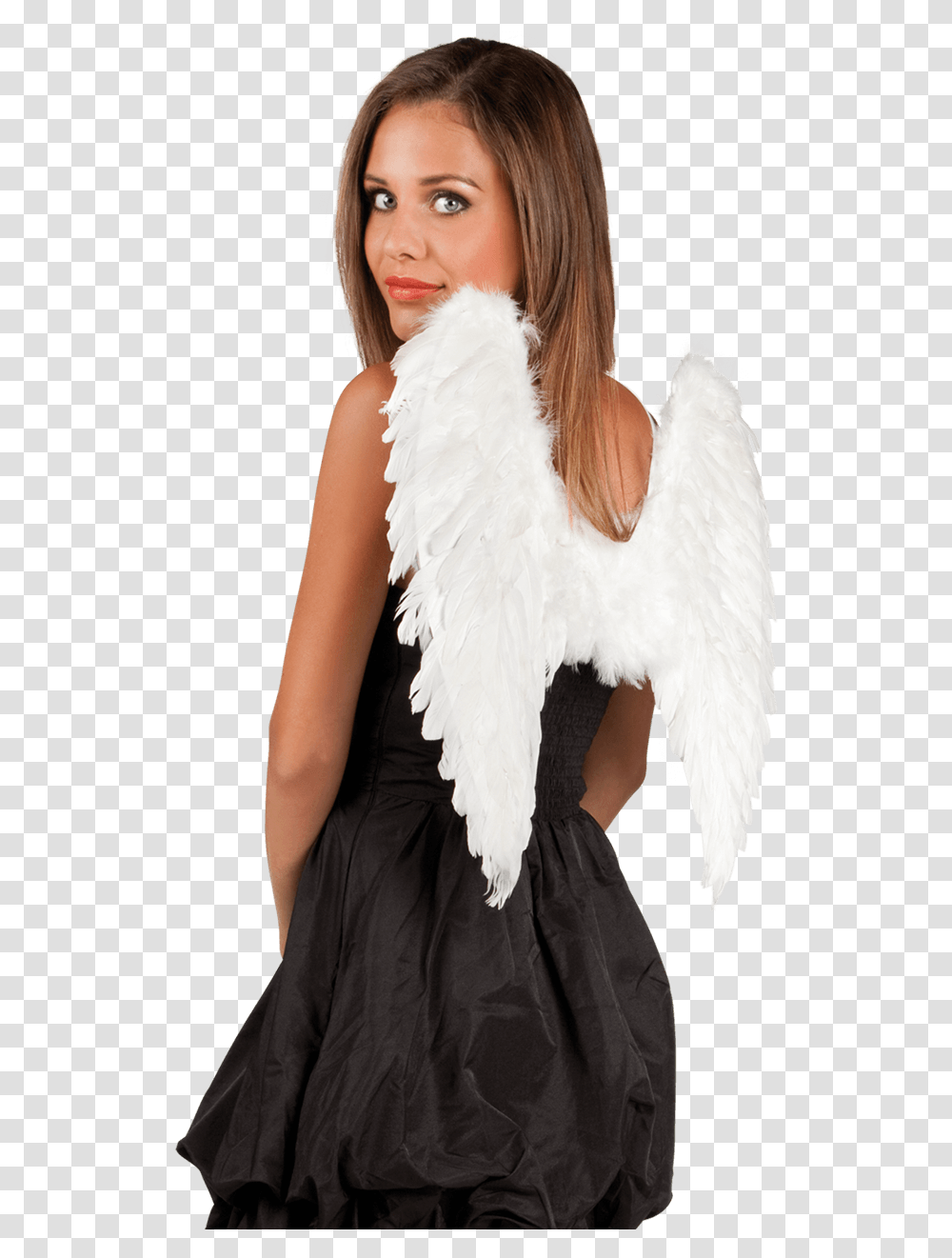 White Angel Wings 50x50cm Costume Party, Clothing, Person, Dress, Evening Dress Transparent Png