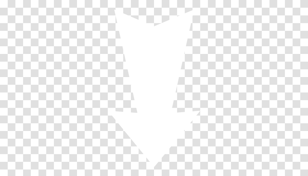 White Arrow Down 4 Icon Free White Arrow Icons Emblem, Symbol, Rug, Weapon, Weaponry Transparent Png