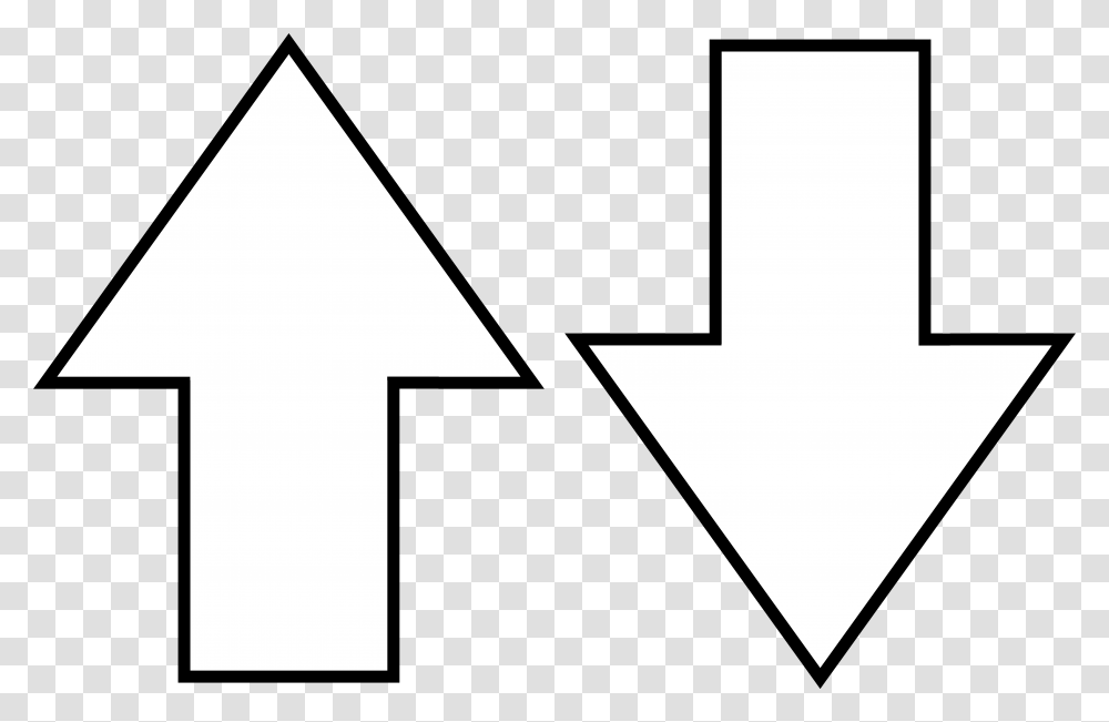 White Arrow Logo Arrows Point Up And Down, Triangle, Symbol, Trademark, Recycling Symbol Transparent Png
