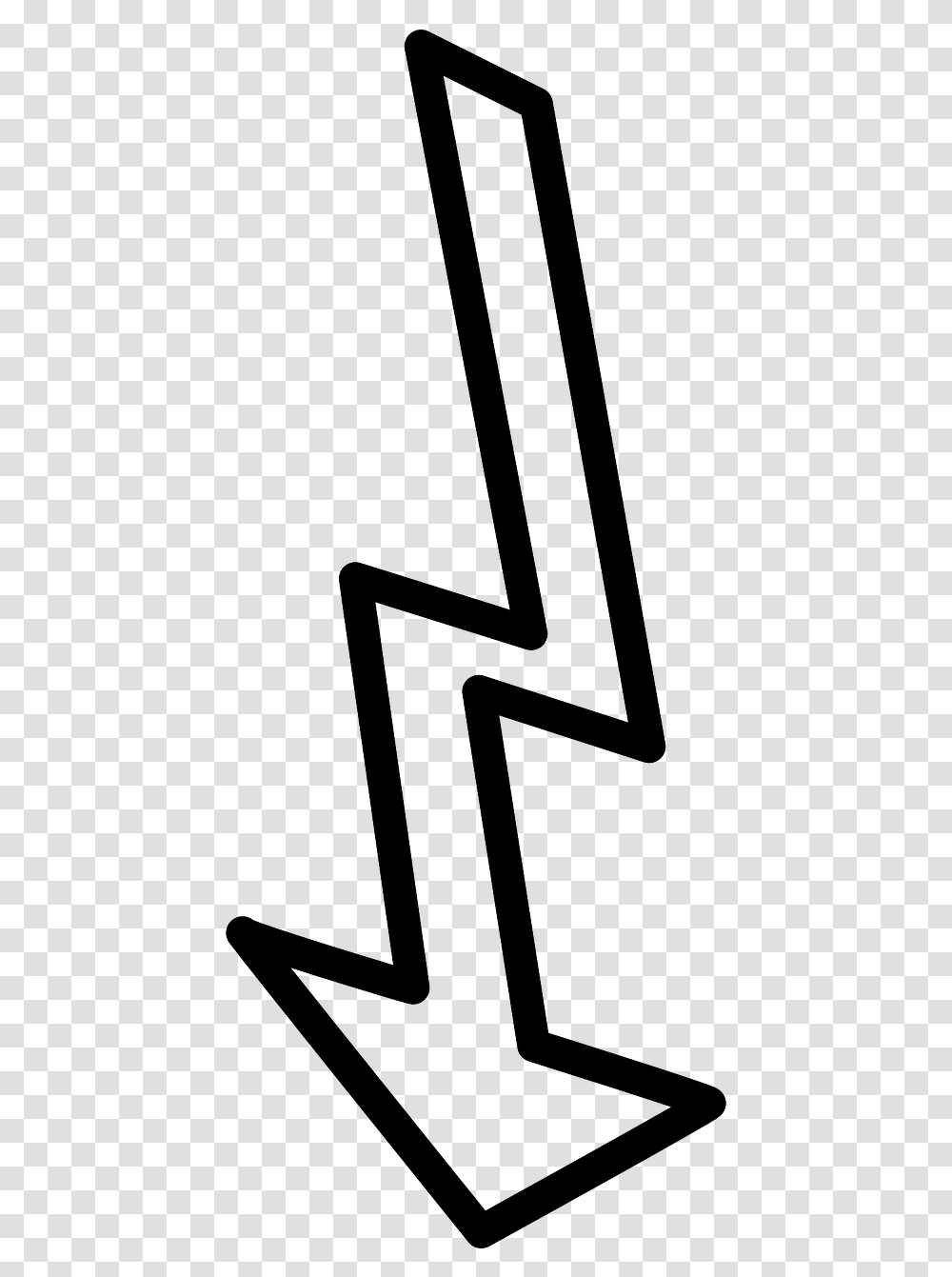 White Arrow Pointing Down Jagged Arrow, Alphabet, Number Transparent Png