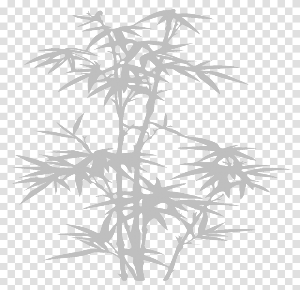 White Bamboo, Stencil, Snowflake, Plant, Gray Transparent Png