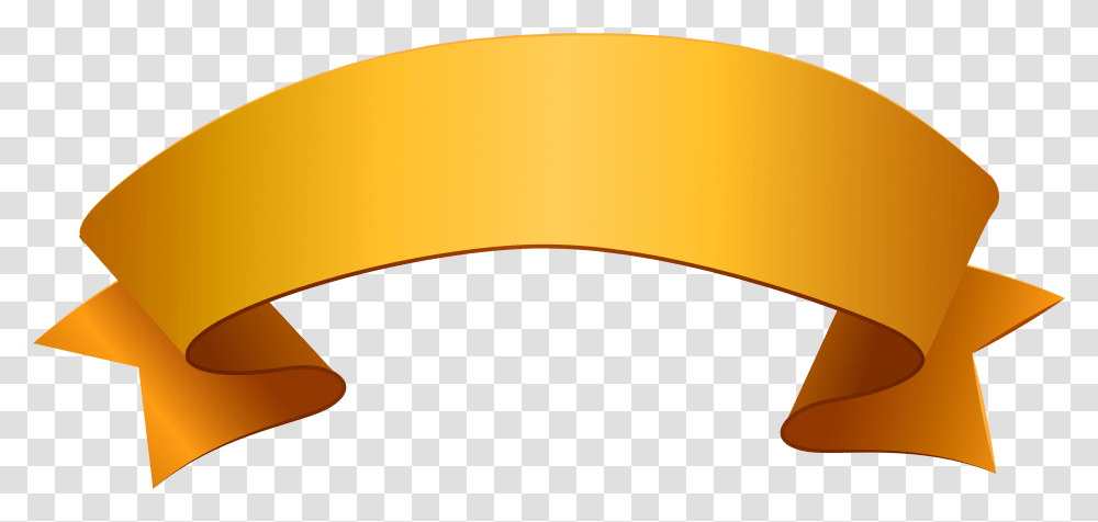 White Banner Ribbon Download Mustard Yellow Banner, Hardhat, Helmet, Apparel Transparent Png