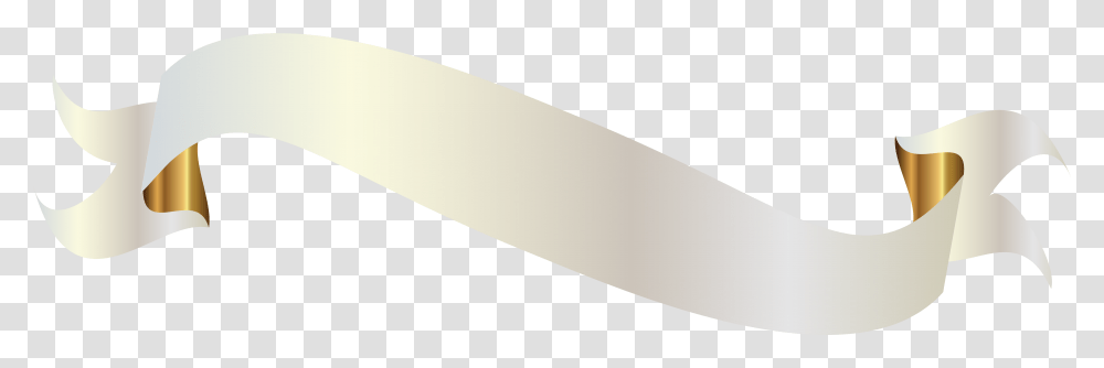 White Banner With Gold White Ribbon, Axe, Tool, Weapon, Cutlery Transparent Png