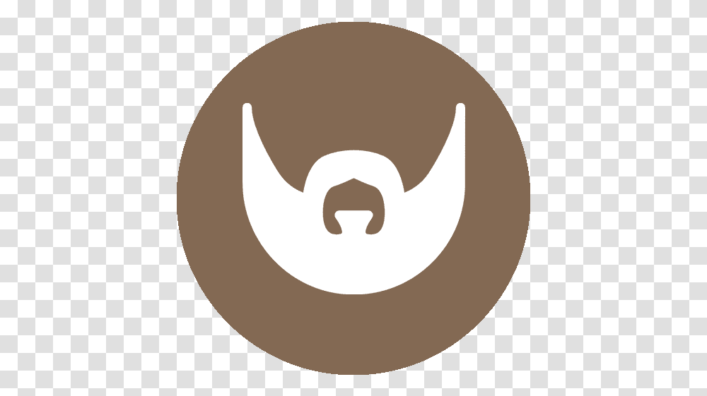 White Beard Icon With A Brown Background Black C, Logo, Trademark, Coffee Cup Transparent Png