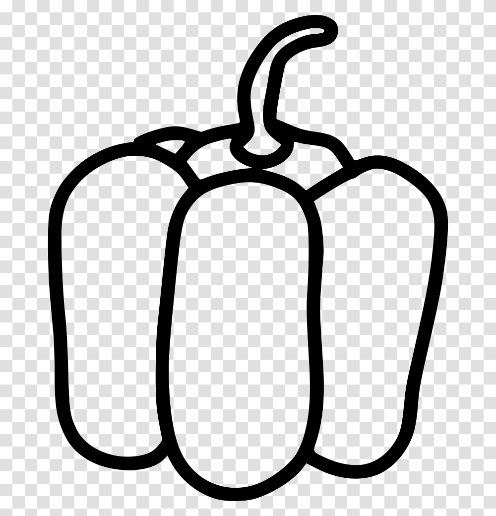 White Bell Icon Bell Pepper Clipart Black And White, Plant, Food, Vegetable, Fruit Transparent Png