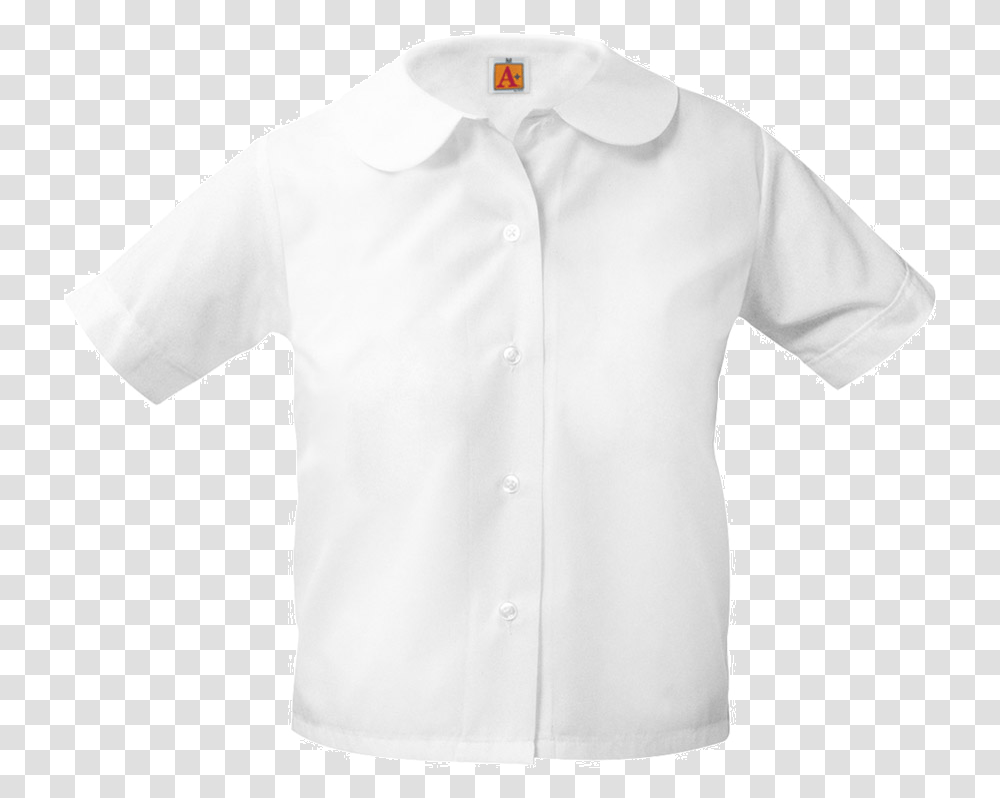 White Blouse Round Collar, Apparel, Shirt, Dress Shirt Transparent Png