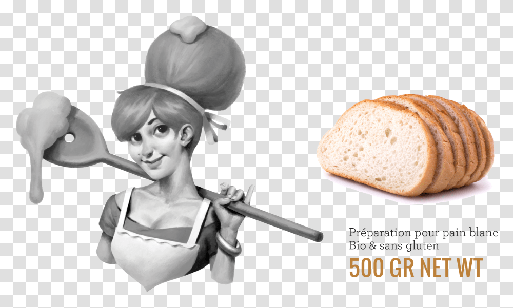 White Bread Image Gluten, Person, Human, Food, Hat Transparent Png