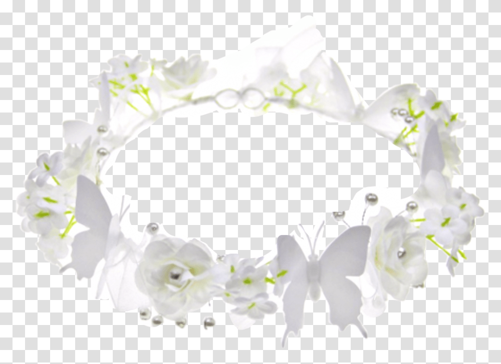 White Butterflies Roses Flowers Crown Freetoedit Artificial Flower, Accessories, Accessory, Jewelry, Plant Transparent Png