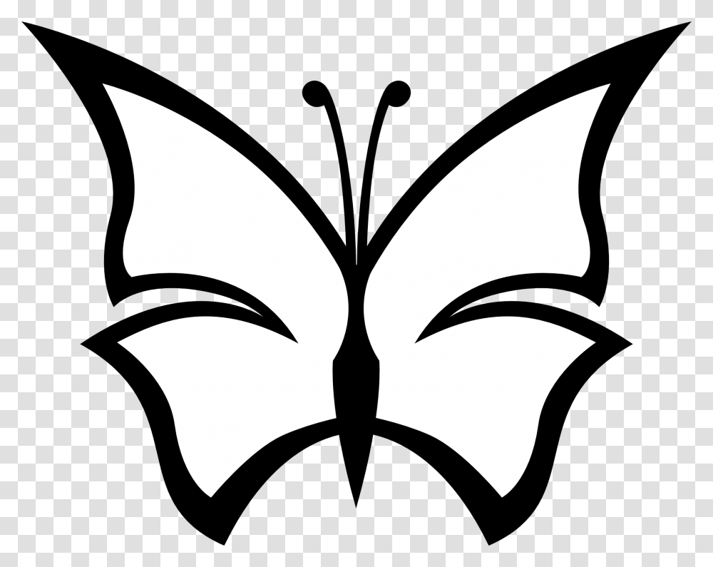 White Butterfly Pictures Butterfly Clipart Black And White, Stencil Transparent Png