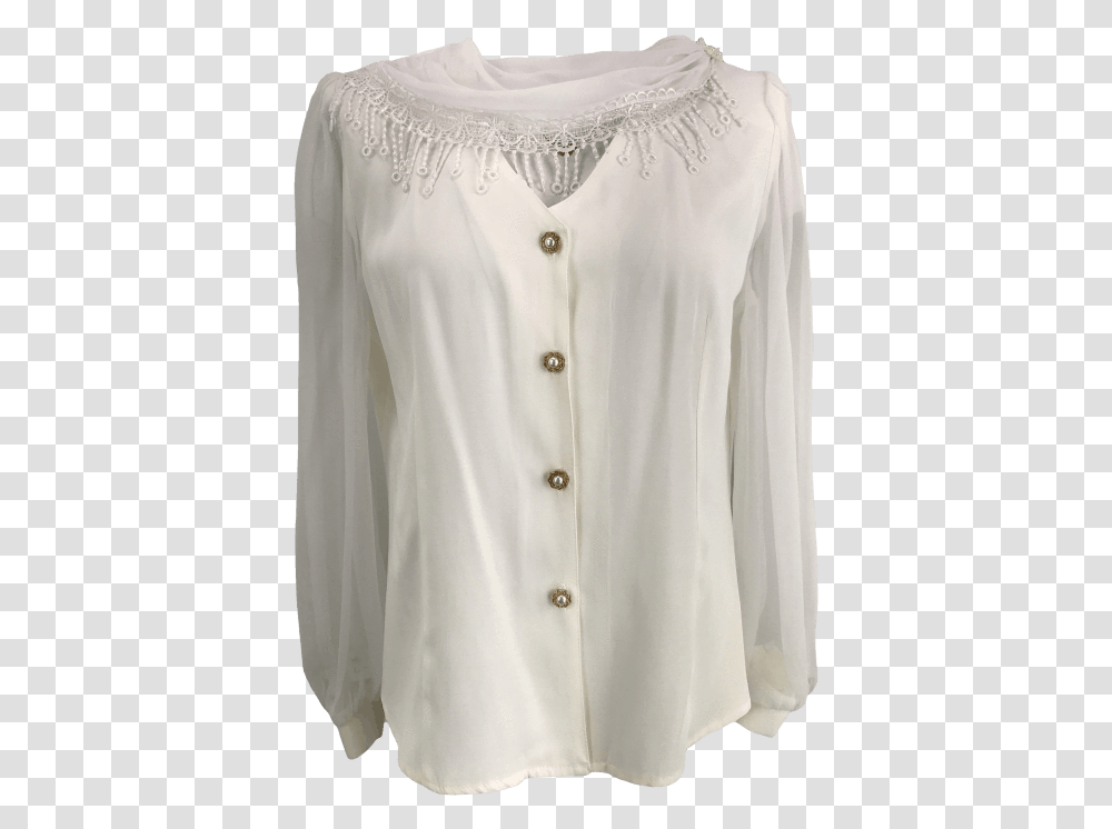 White Button, Apparel, Blouse, Sleeve Transparent Png