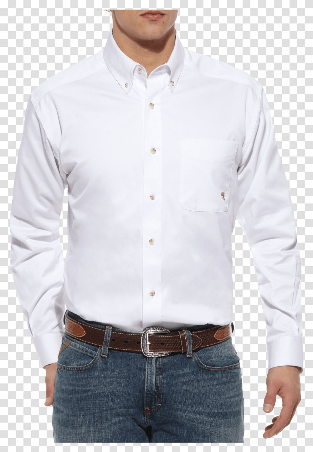White Button Up Shirt Dress Shirt, Apparel, Belt, Accessories Transparent Png