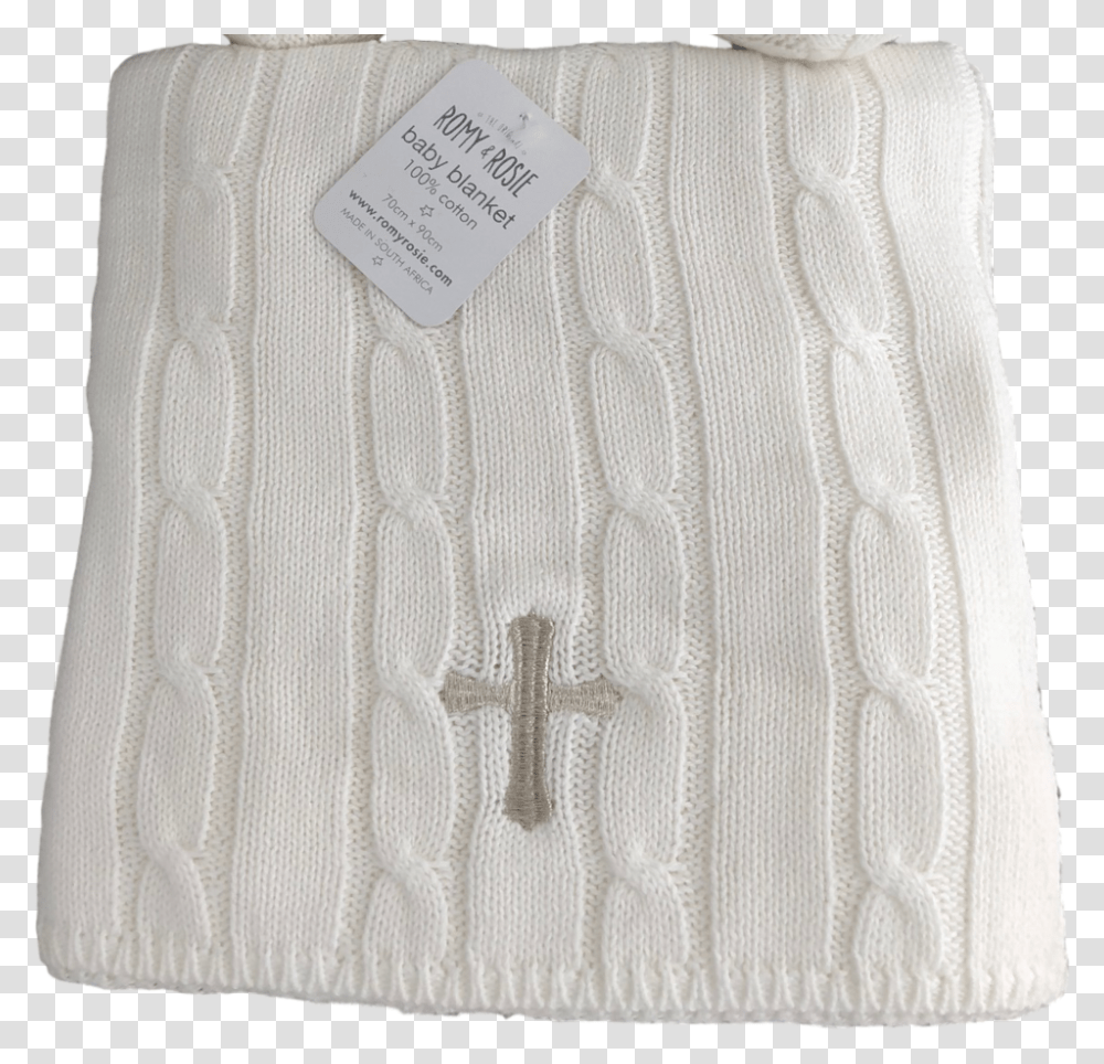 White Cable Blanket With Silver Cross Garment Bag, Long Sleeve, Cloak, Fashion Transparent Png