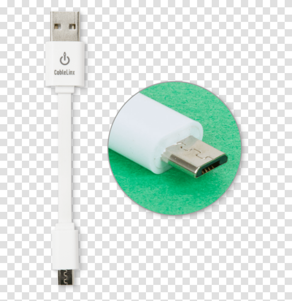 White Cablelinx Micro To Usb A Charge And Sync Cable Usb Cable, Adapter, Plug Transparent Png