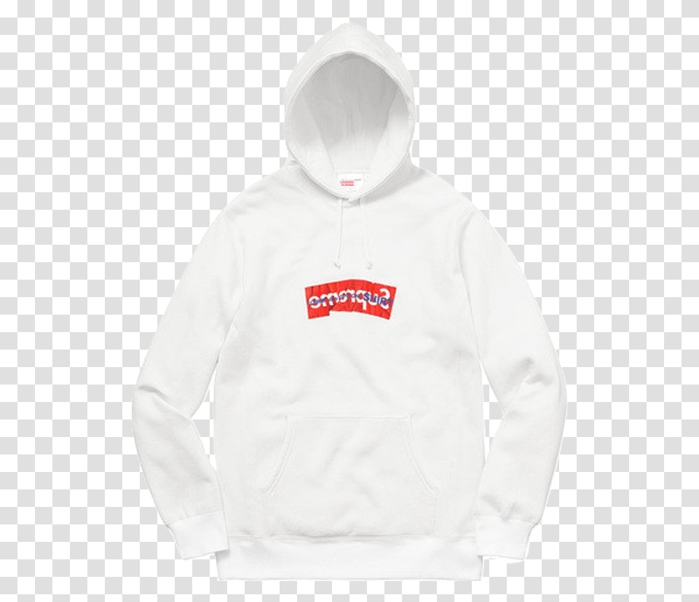 White Cdg Supreme Hoodie, Apparel, Sweatshirt, Sweater Transparent Png