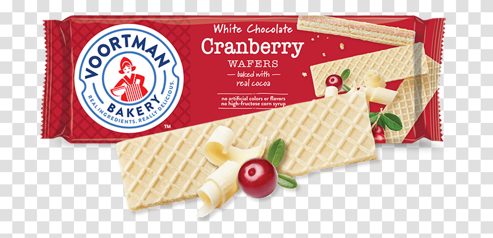 White Chocolate Cranberry Wafers Voortman Strawberry Wafer Cookies, Food, Waffle, Sliced, Lunch Transparent Png