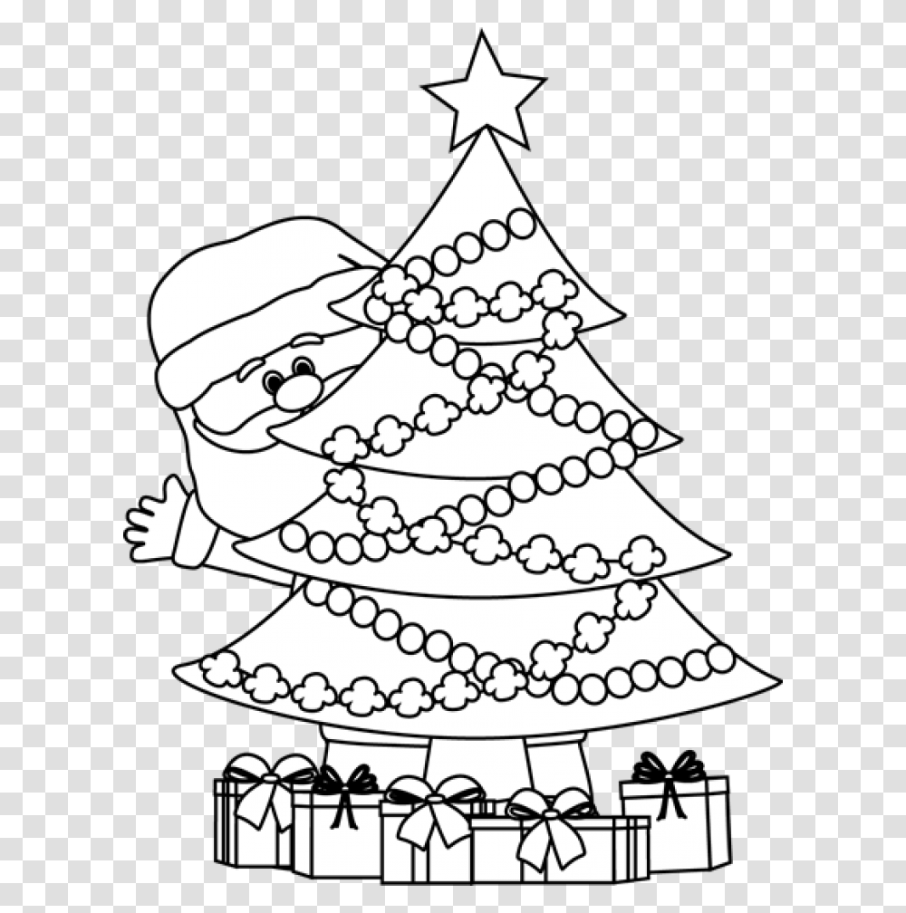White Christmas Ornament Christmas Clip Art Black And White, Plant, Tree, Doodle, Drawing Transparent Png