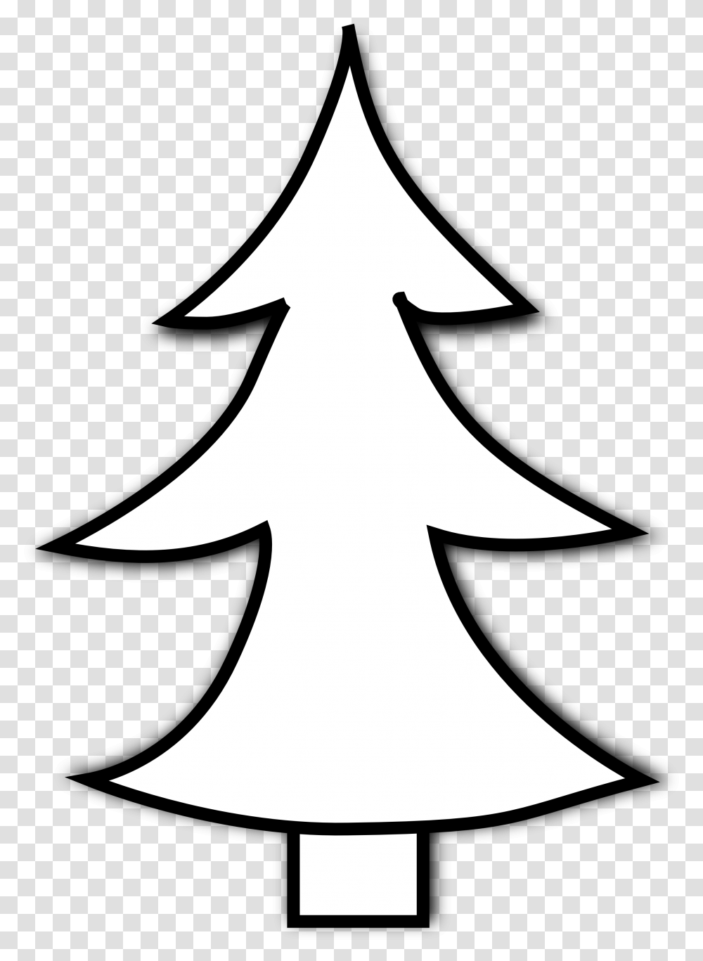 White Christmas Tree Clipart Black Clipart Black And White Christmas Tree, Star Symbol Transparent Png