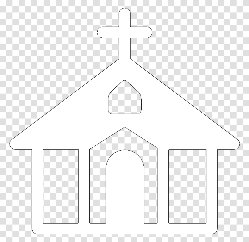 White Church Symbol, Cross, Triangle, Silhouette, Stencil Transparent Png